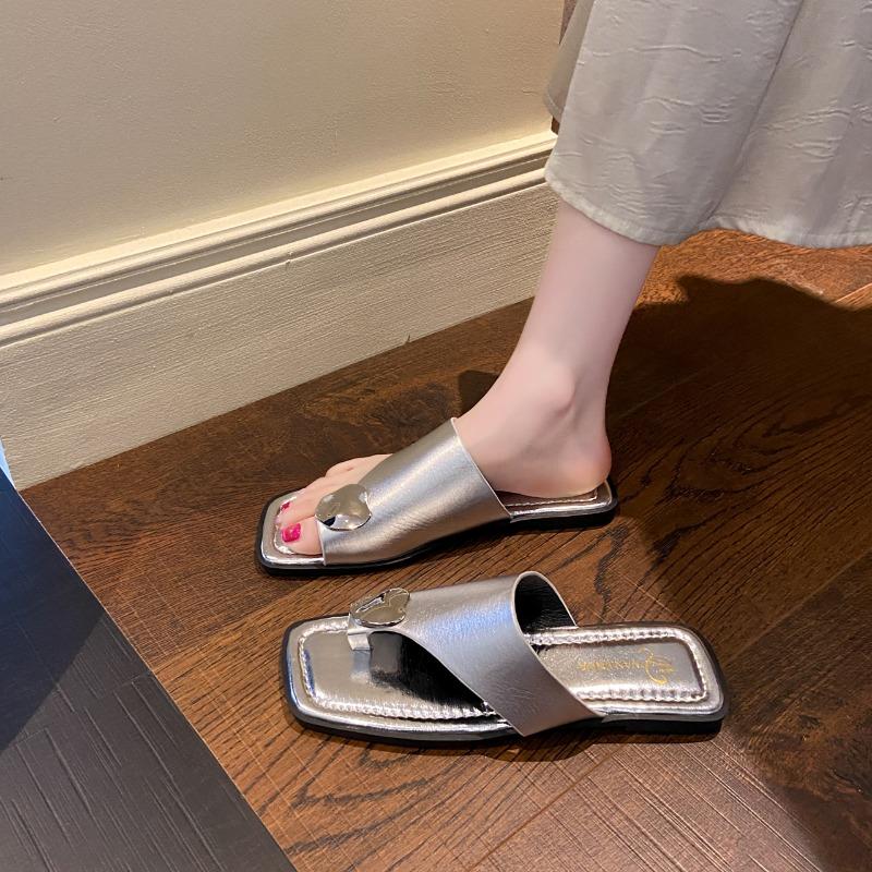 Fashion Fashion Flat Women's Slippers 2025 New  Ring Toe Sandals Summer Shoes for Women Casual Large Size 35-43 Flip Flops Women