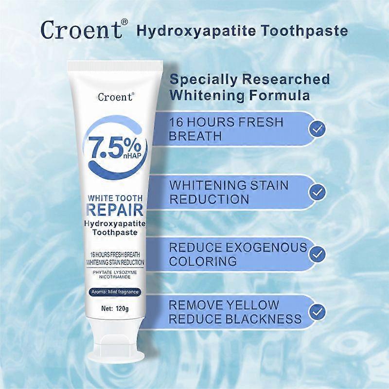 Hydroxyapatit Zahnpasta für fortschrittlichen Zahnschmelzschutz, Sanfte und wirksame Formel, 7,5 % Nano-Hydroxyapatit Fluoridfreie Zahnpasta für Sensitiv