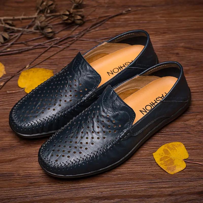 Genuine Leather Men Shoes Casual Italian Mens Loafers Moccasins Luxury Brand Formal Slip On Male Boat Shoes Zapatos De Hombre