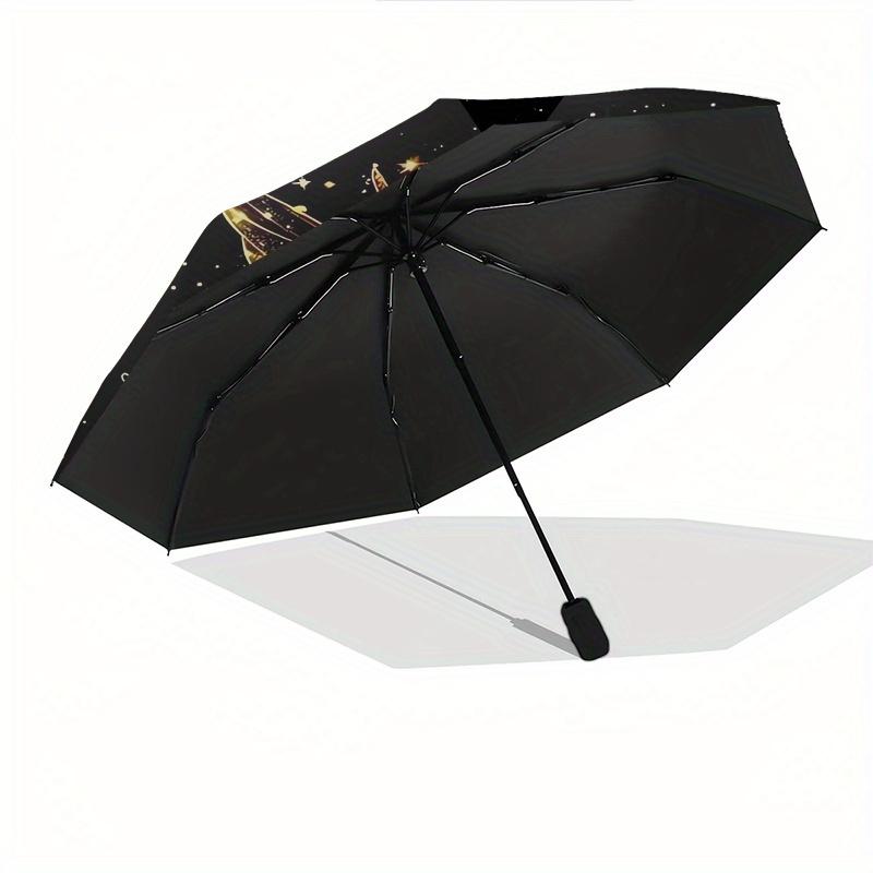 Tinker Bell Theme Automatic Compact Folding Cute Umbrella - Portable and Durable, 8-Bone Iron Umbrella for All Weather0707077