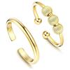 2 Stück Fidget Offene Verstellbare Ringe Perlen Schmuck Damen Herren Anti-Stress Stapelbarer Drehring Damen Mode Accessoire