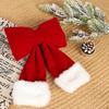Large 3D Red Velvet Christmas Bow With White Fur Trim  Xmas Tree Decoration Pendant Hanging Ornaments New Year 2026 Home Decor