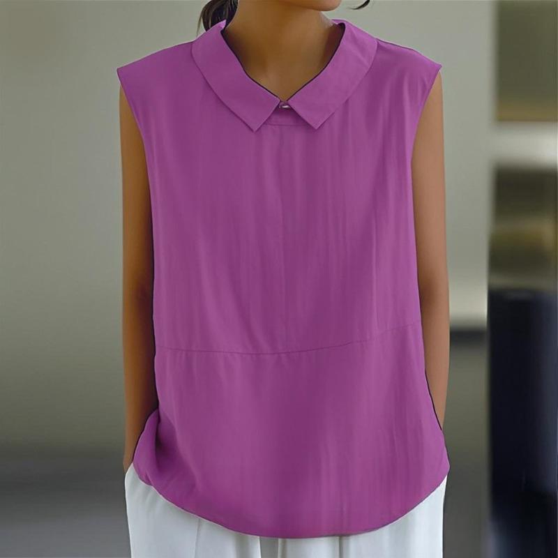 Loose Tops Sleeveless Cotton and Linen Women’s Blouses & Shirts