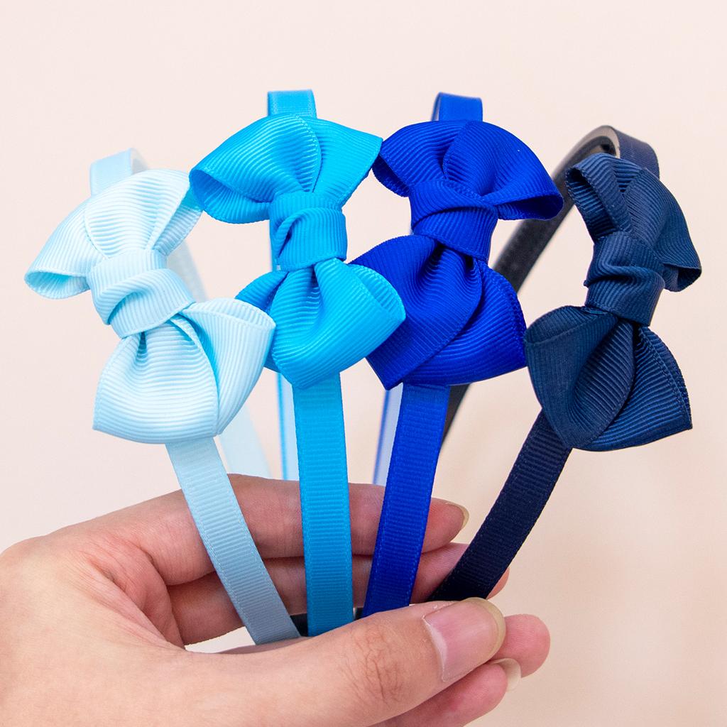 4pcs Grosgrain Ribbon Hair Bows Headbands Plastic Teeth Hairbands Girls Headbands Children Kids Hair Accessories