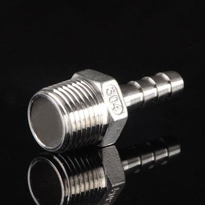 1Pcs Connector Adapter Pipe Joint 304 Stainless Steel BSPT Hose Connector 6mm To 12mm Male Thread Pipe Fitting for PU PE Tube