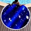 Starry Sky Galaxy Print Round Beach Towel with Tassels,Microfiber Beach Blanket,Absorbent Quick Dry Swim Pool Towel Picnic Mat