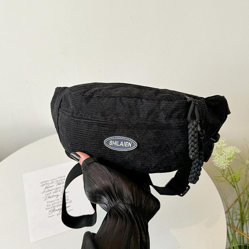 

Простая повседневная нагрудная сумка для мужчин и студентов, спортивная, велосипедная, через плечо, японский модный бренд, нишевый дизайн, модная поясная сумка для женщин чёрный