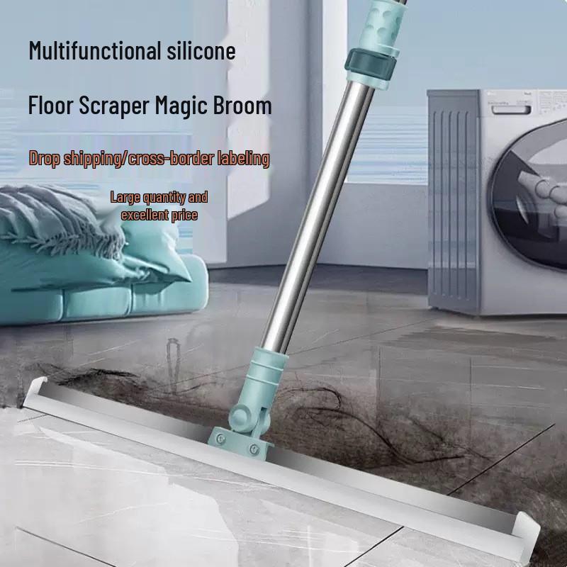 Magic Mop: Silicone Retractable Broom for Kitchen & Bathroom Cleaning
