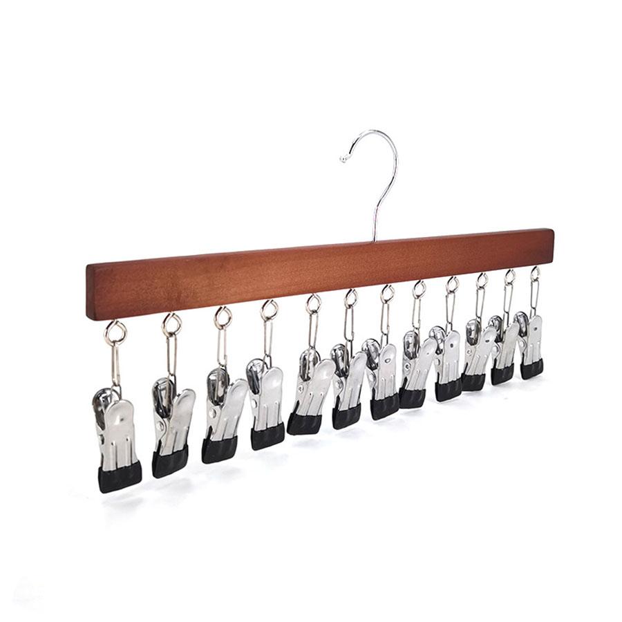 1 шт Клипса для брюк из массива дерева для дома шкафа из нержавеющей стали для хранения шляп юбок вращающаяся с несколькими зажимами для хранения в студенческом общежитии 2300₽