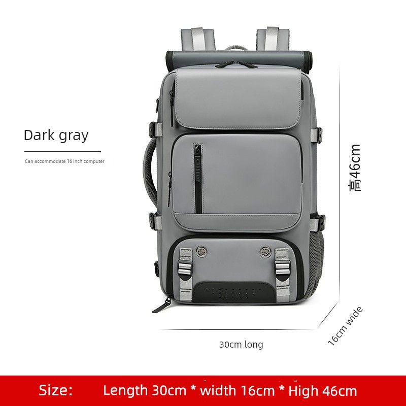 

Backpack Men s Expansion Computer Bag Short-Distance Travel Backpack Dry Wet Separation Large Capacity Luggage Schoolbag Men 7798 dark gray 18 inch