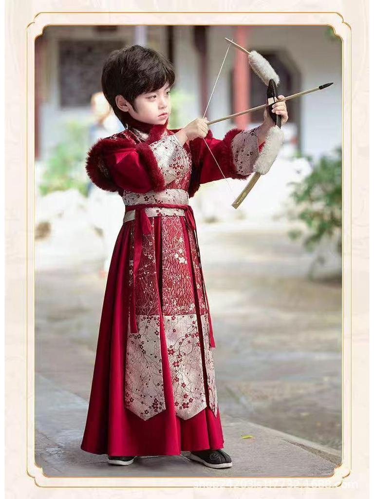 Winter-Hanfu-Kostüm für Jungen - Ming-Stil Tang-Anzug