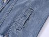 Trendy Plus Size Patchwork Denim Hoodie - Casual Loose Fit