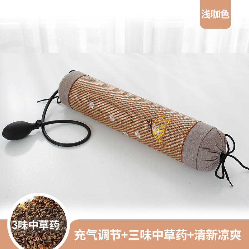Argy Wormwood Pillow Cervical Support Improve Sleeping Single Cylindrical Pillow with Pillowcase for Sleep