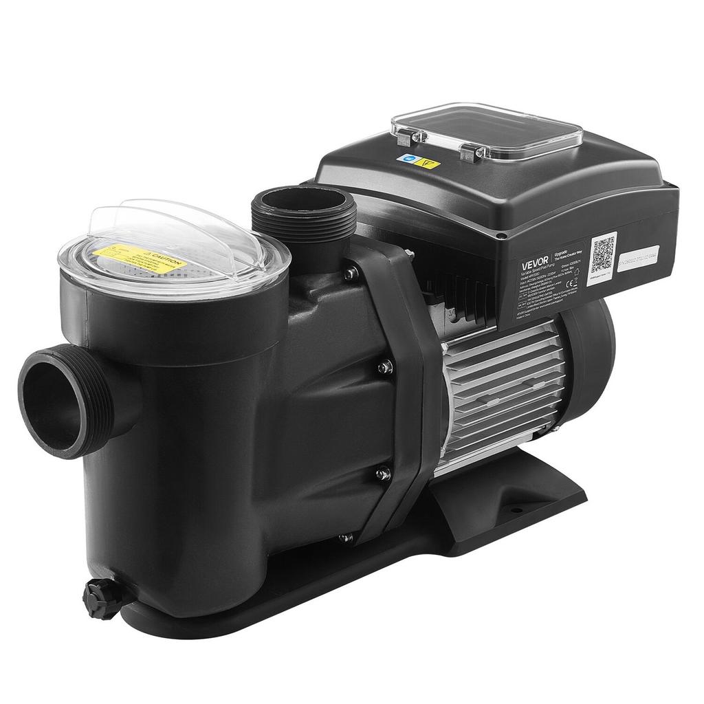 Variable Speed Pool Pump, 2200W, AC 220-240V, 43,000 L/H, In/Above Swimming Pool Pump with Filter Basket, Powerful Self Priming, Programmable Timer,