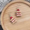 Lovely Strawberry Cake Earrings for Girls Handmade Food Shaped Ear Ornament