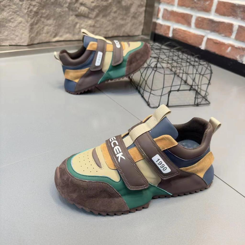 Casual Microfiber Leather Spring Breathable Increased Internal Platform Shoes for Male Women Fashion Running Chunky Sneakers
