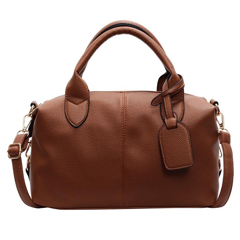 

Повседневная простая женская сумка, новая ретро однотонная сумка-мессенджер, большая вместимость, сумка-подушка коричневый