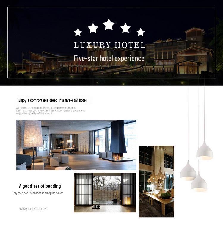 100% Cotton Striped Hotel White Bedding Set - Sateen Stripe, 4-Piece.