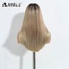 Noble Synthetic Lace Front Wig Straight Baby Hair Bob Wig Synthetic Lace Wig 22 Inch Dark Root Platinum Blonde Wigs For Women