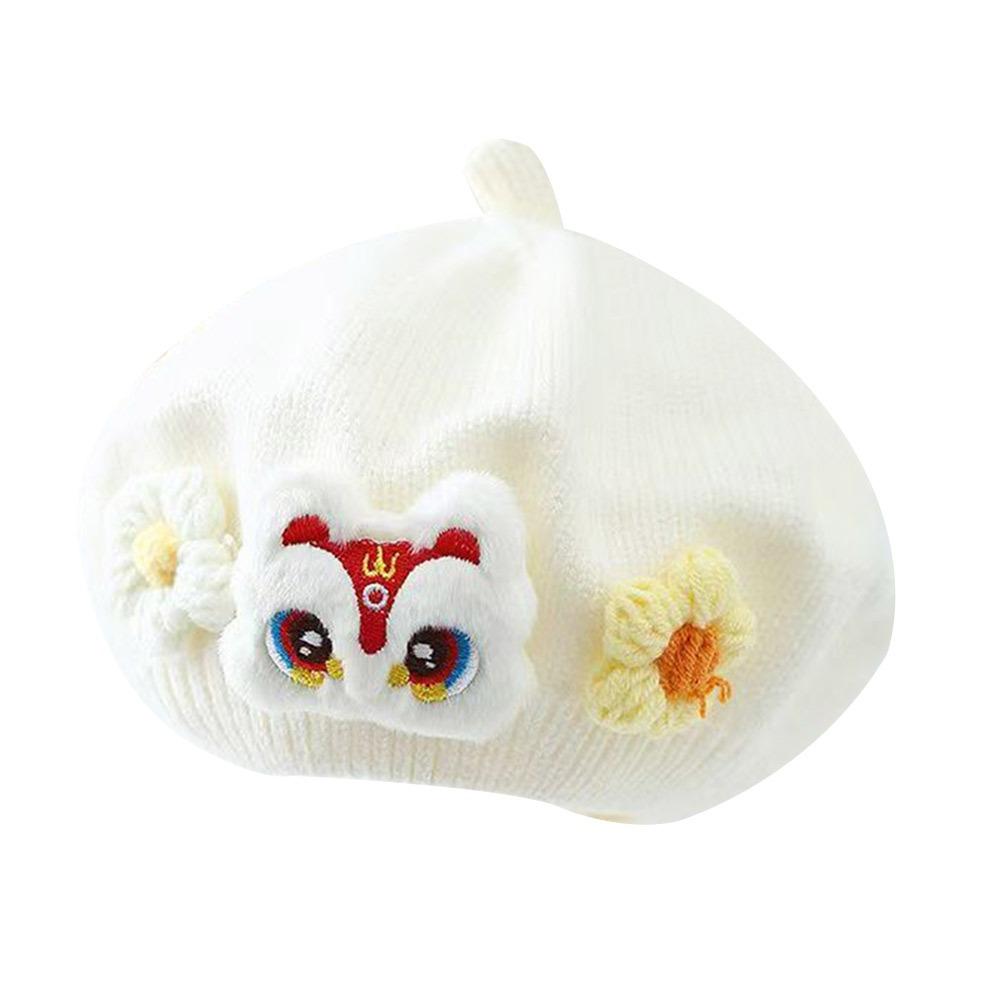Blume Winter Warme Mütze Weiche Strickmütze Niedliche Baby Baskenmütze Kleinkind Prinzessin