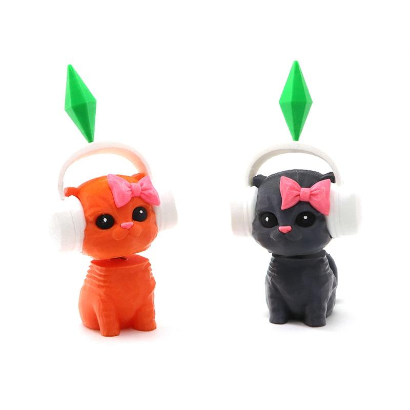 3D Printed Ornament Cartoon Cat Desk Accessories Office Accessories Car Interior Decorations Room Decor