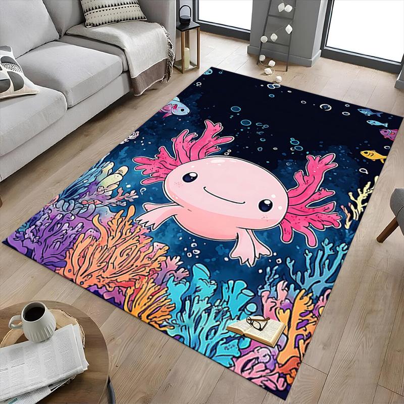 1PC Axolotl Ocean Extra Large Non-Slip Floor Carpet, Office, Family, Bedroom, Studio - Large Area RugJ0403