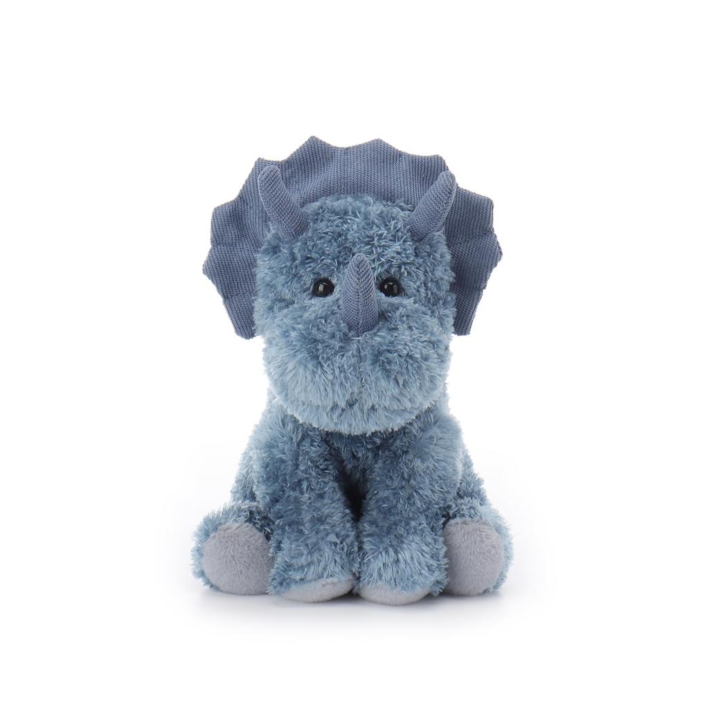 Apricot Lamb Dark Blue Triceratops Plush Toy, Soft and Cute, Fluffy Dark Blue Triceratops 23cm, Suitable for Boys and Girls