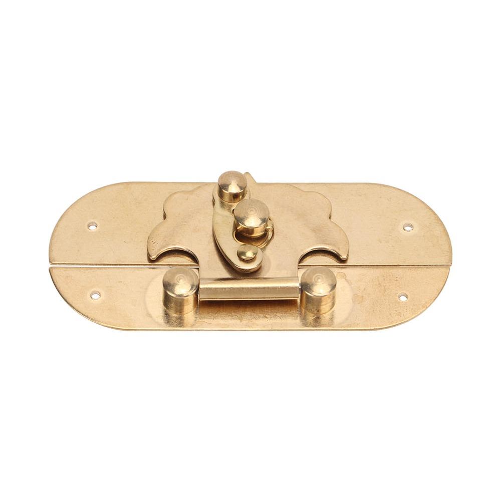 2sets With Screws Brass Hasp Latch Gold Jewelry Box Lock Antique Buckle Latches Jewelry Boxes