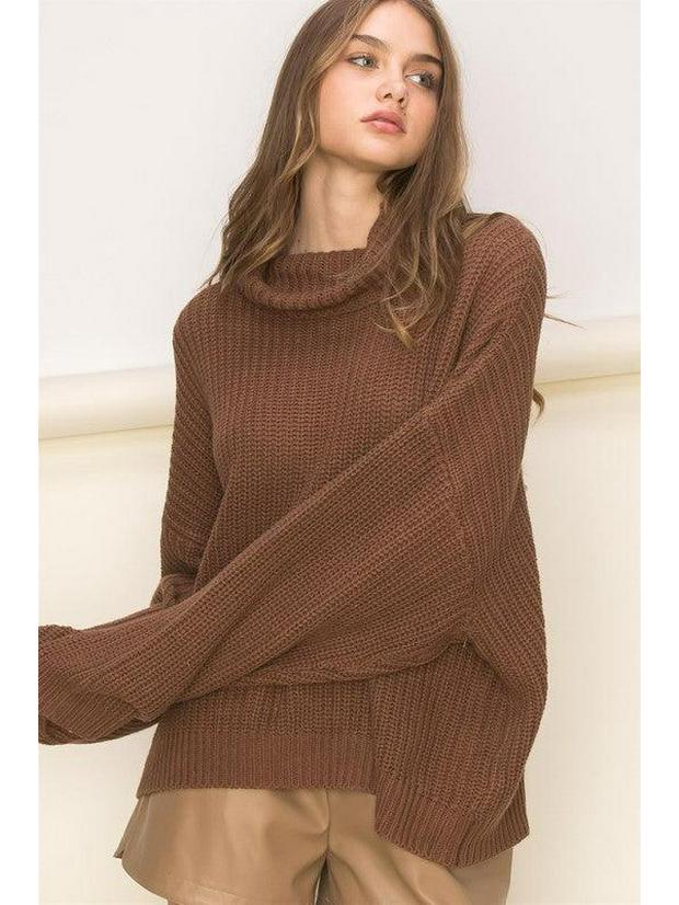 2024 Fall/Winter Women's Chunky Knit Oversized High Neck Sweater