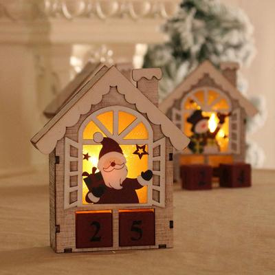 Christmas Wood Glow Calendar Table Ornaments Christmas Decorations Christmas Glow House Christmas Gifts