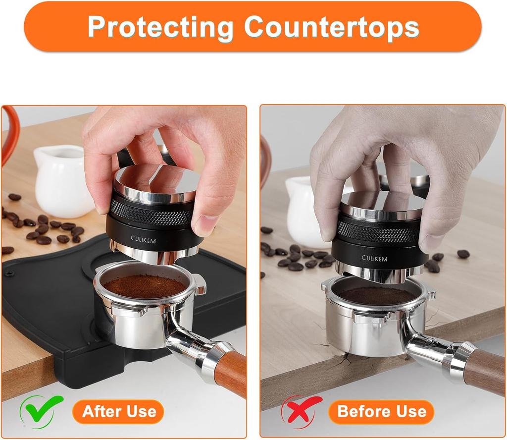 Espresso Tamping Mat Bar Counter Anti-slip Silicone Powder Pressing Mat Silicone Powder Pressing Support Frame with Corners