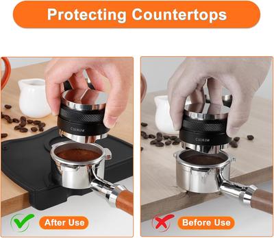 Espresso Tamper-Matte Bar-Theke Anti-Rutsch Silikon Pulver-Pressmatte Silikon Pulver-Press-Stützrahmen mit Ecken