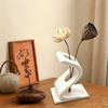Modern Matte Spiral Flower Vase Unique Abstract Geometric Design For Tabletop Home Office Bedroom Decor