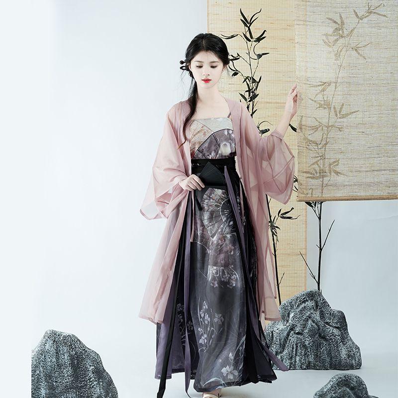 Ensemble de robe Hanfu pour femmes, style dynastie des chansons chinoises