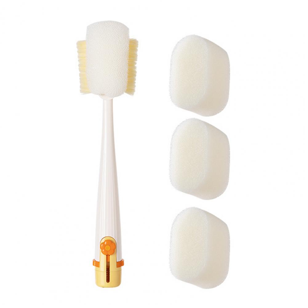 

Sponge Bristle Scrub Brush Multifunctional Bottle Brush Set for Tight Spaces Cup Lids 5 1 Portable Kitchen Tool with Sponge
