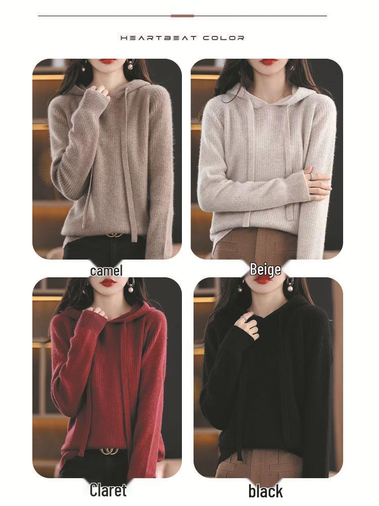 2025 Herbst/Winter Kapuzenstrick-Wollcardigan - Maschinenwaschbar, Warm, Locker, Schlankmachend, Lässige Oberbekleidung