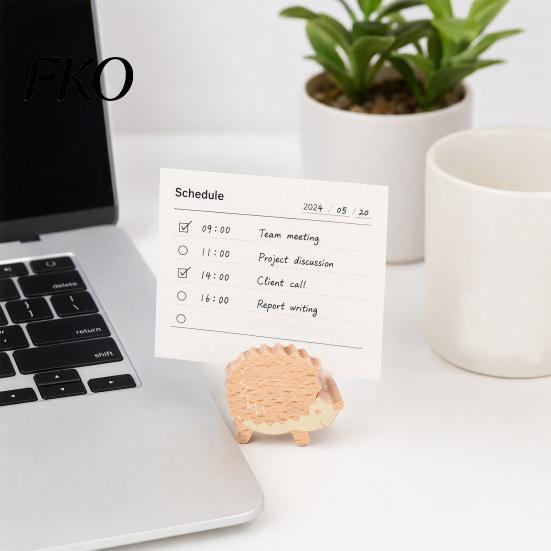 Wooden Desk Accessory Mushroom Place Card Holder, Mini Hedgehog Table Number Rounded Corner Paper Clip Farmhouse Note Picture Photo Holder