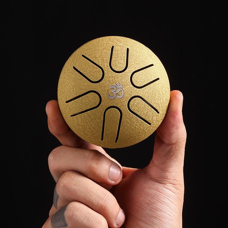 Hluru 3 Inch Steel Tongue Drum Mini Glucophone for Kids Pentatonic 6 Notes Tank Drum Handpan Gifts