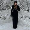 Lapel Single-breasted Long Ladies Coat Fashion All-match Solid Color Thick Coat Autumn and Winter New Ladies Long Jacket
