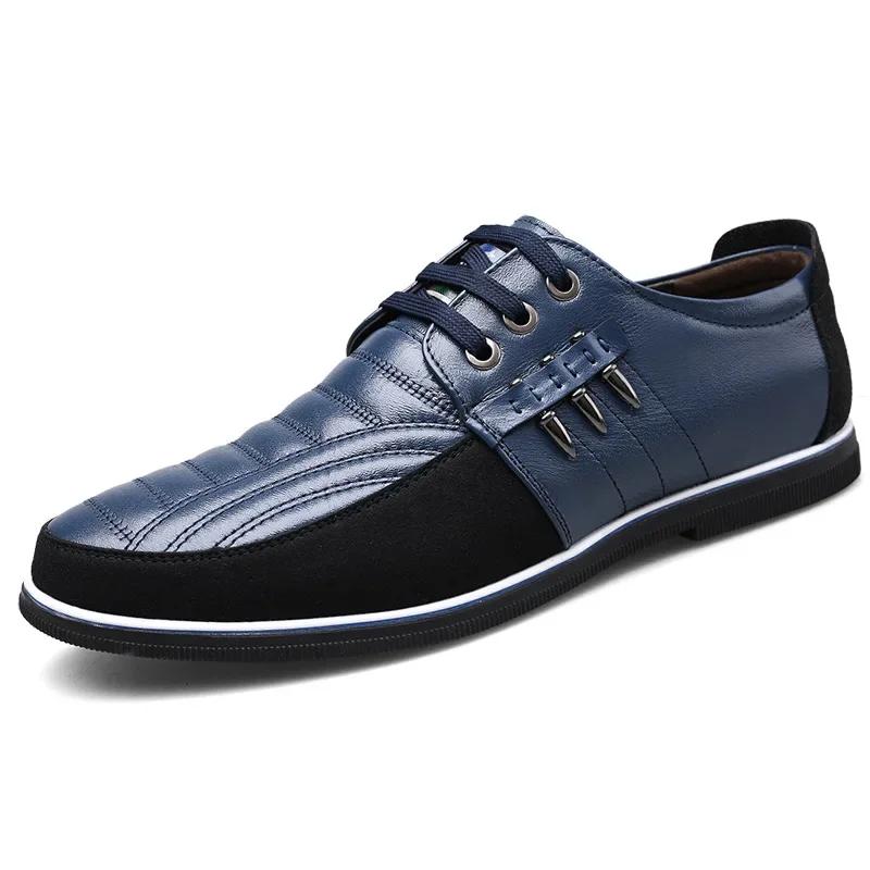 Men Casual Shoes Fashion Brand Classic Casual Men Pu Leather Shoes Black Hot Sale Breathable Business Lace-Up Men Shoes Big Size
