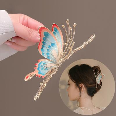Pinze per Capelli a Farfalla Dipinta Vintage Fermagli per Capelli per Ragazza a Granchio Taglia Grande Fermaglio alla Moda Accessori per Capelli
