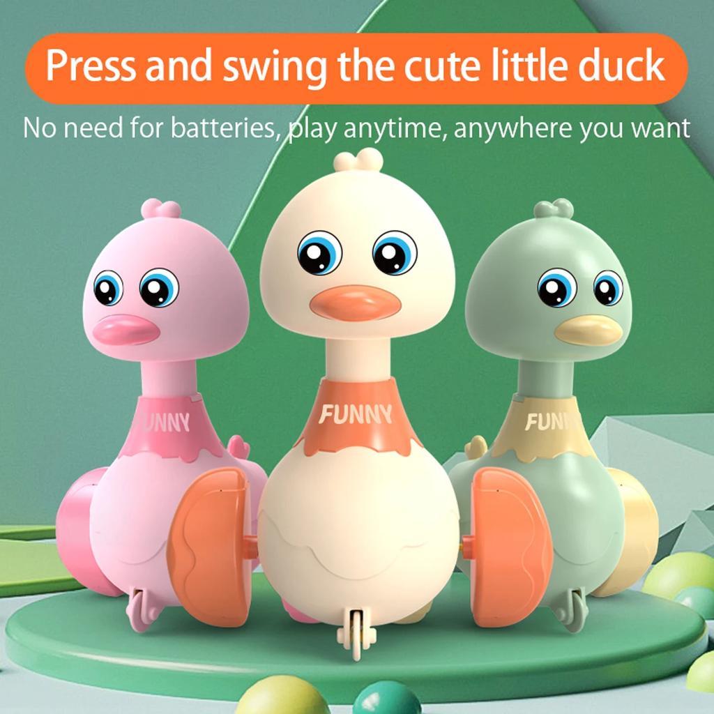 Baby Climb Toy Inertia Pull Back Cars Swing Duck Toy Cartoon Press Vehicles Glide Early Education Toys for Toddlers Boys Girls