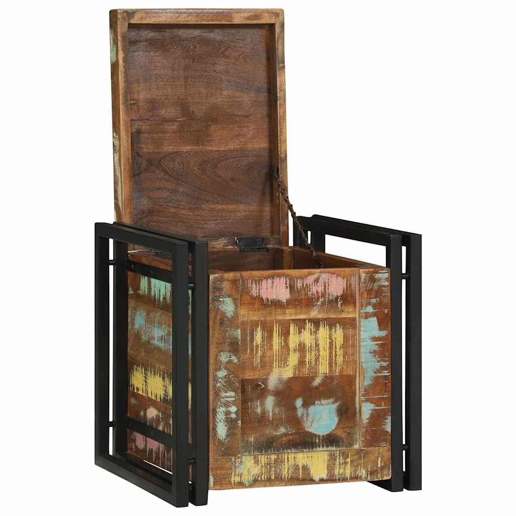 Storage Box with Storage Compartment 40 X 40 X 40 Cm Solid Acacia Wood