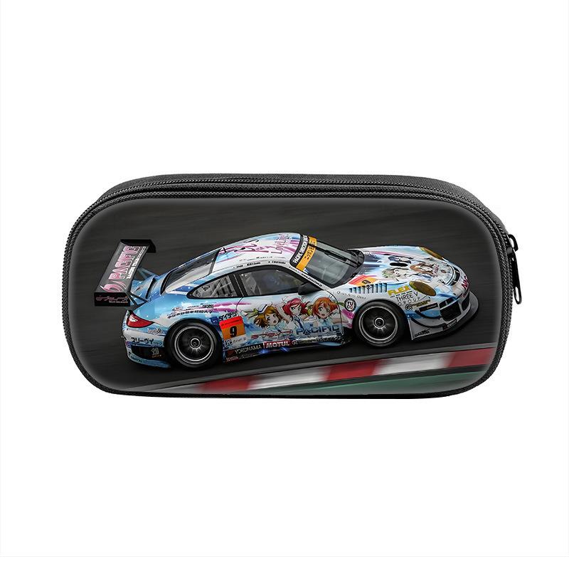 Coole Raceprint Potloodtas, Potlood en Schrijfwaren Tas voor Leerlingen van de Basisschool en Middelbare School, Opbergdoos, Potloodtas met Grote Capaciteit (as the picture,Racing pencil case)