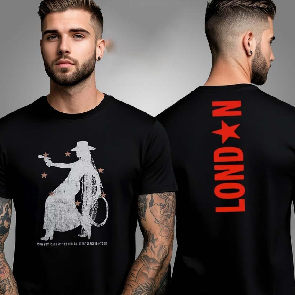 Beyonce Cowboy Tour 2025 London UK 2 Sided Unisex T-shirt