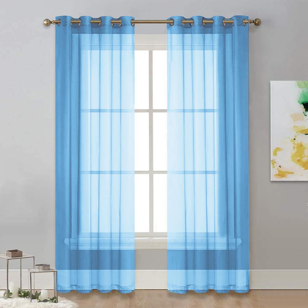 Meikeduo Solid Color Punched Trilon Window Screen Semi-Blackout Curtain Living Room Balcony Decoration