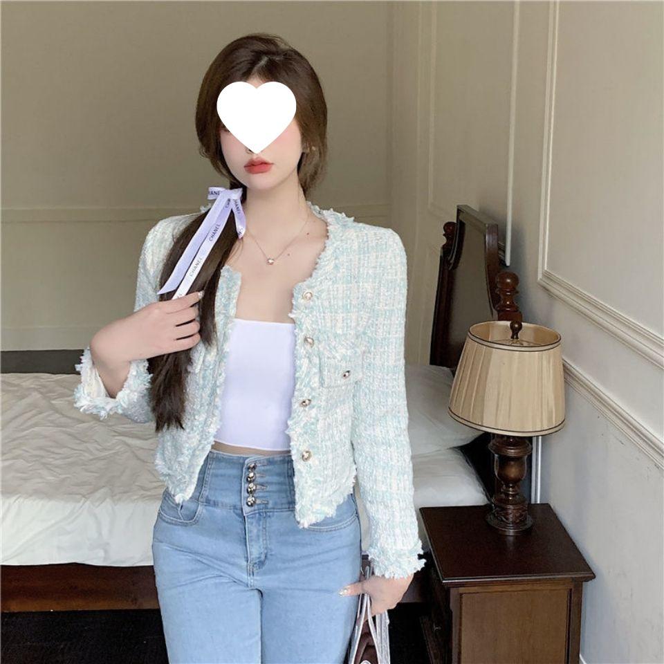 Manteau Court en Tweed Chic Socialite 2025: Veste d'automne/hiver pour femme, style coréen polyvalent