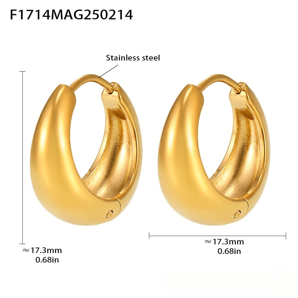 Circle Earrings European and American Small Ear Buckles Niche Plain Ring Gold Color Matching Earrings