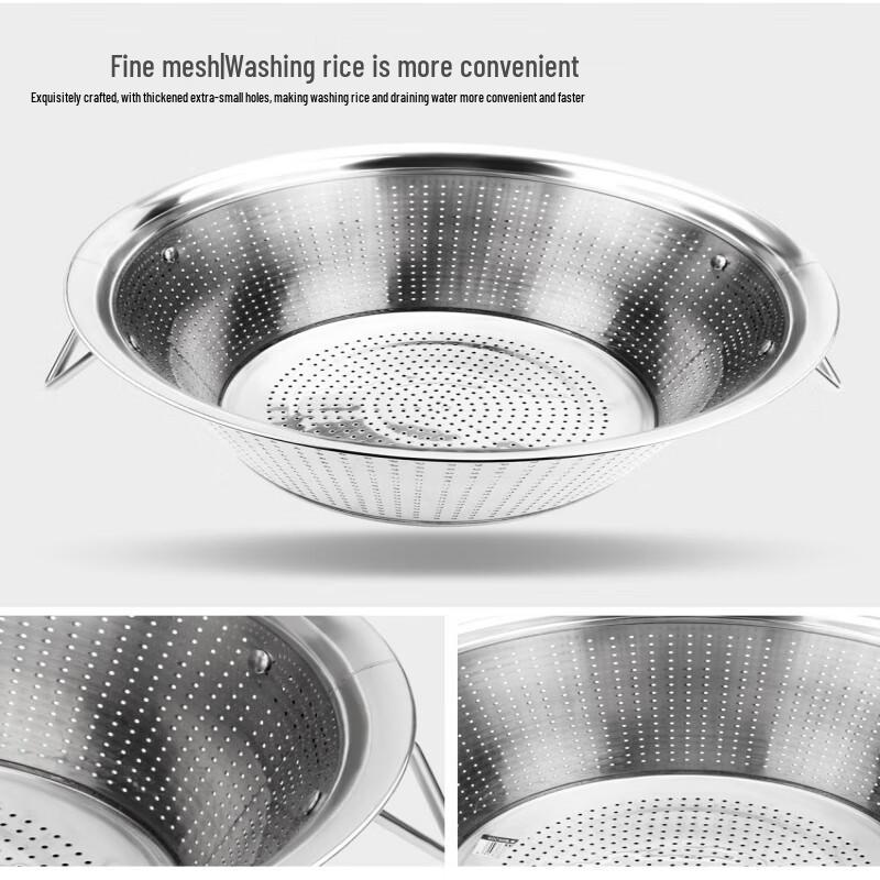 Jingyuheng Stainless Steel Rice & Vegetable Washing Basin with Drainer Basket