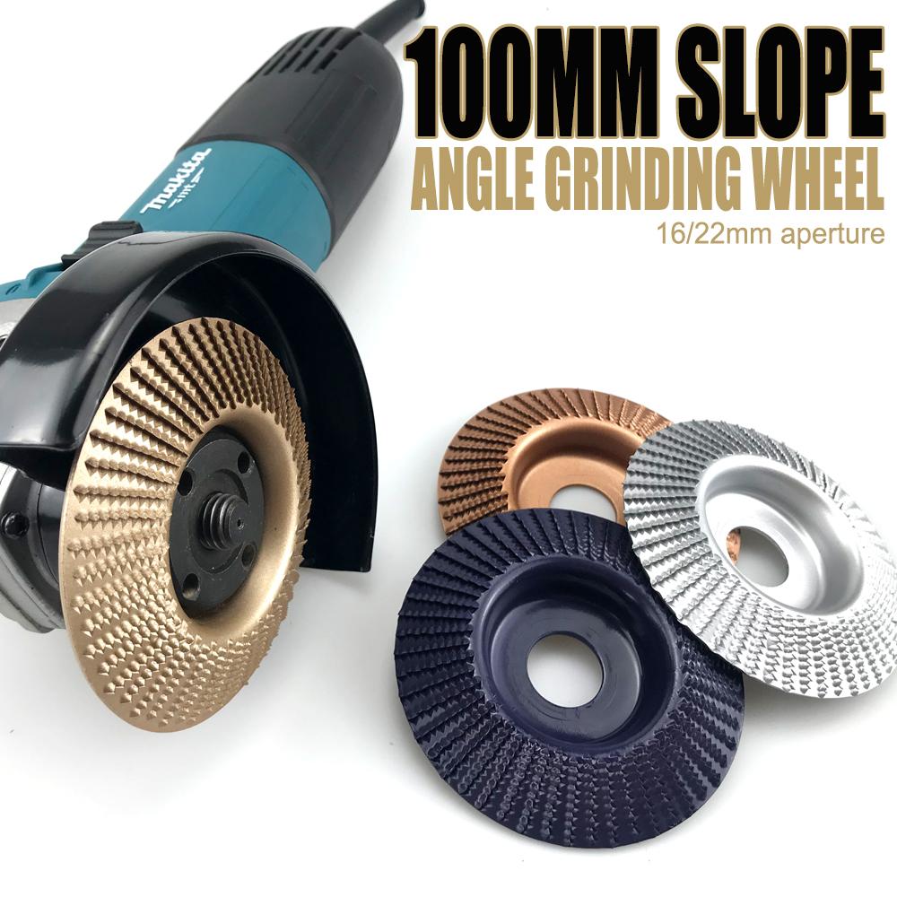 100mm Plane Bevel Angle Grinding Wheel 16/22mm Aperture Rotary Disc Sanding Woods Carving Tool Abrasive Disc for Angle Grinder